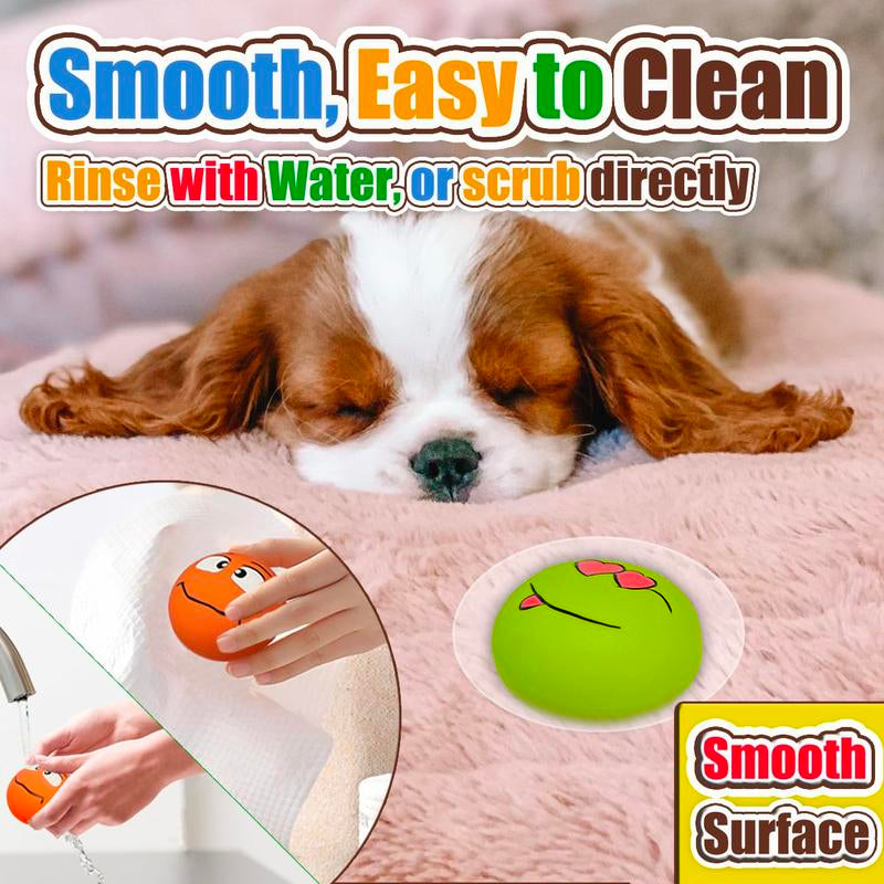 Squeaky Dog for Small Dogs Latex Soft Puppy Toys Balls Smile Face Flat Mini Breeds