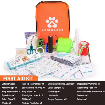 Comprehensive 118 PCS Pet First Aid Kit – Compact, Easy-To-Carry Bag with Essentials for Dogs & Cats, Perfect for Travel, Camping & Daily Safety